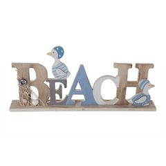 Настольная декорация Буквы "BEACH" 40X5XH17CM, дерево, Cosy & Trendy