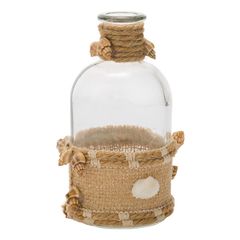 Ваза-бутылка с ракушками 8X8XH13CM, стекло, Cosy & Trendy