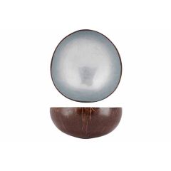 Чаша декоративная  METALLIC BLUE GREY LEAF D14CM, Cosy & Trendy