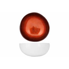 Чаша декоративная  METALLIC DARK BROWN LEAF D14CMWHITE OUTSIDE, Cosy & Trendy