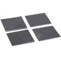 Slate glass coaster set 4 10x10x0,4cm, Cosy & Trendy