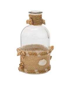 Ваза-бутылка с ракушками 8X8XH13CM, стекло, Cosy & Trendy