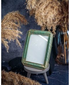 Фоторамка, полимер, цвет зеленый/золотой, 17X2XH21,5CM , Cosy & Trendy