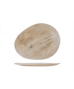 Тарелка овальная 37x29 см h 2 см, декор "светлое дерево", PALISSANDRO, Cosy & Trendy