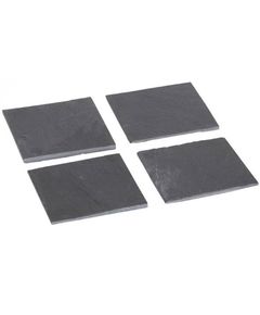 Slate glass coaster set 4 10x10x0,4cm, Cosy & Trendy