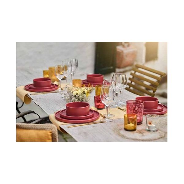 Тарелка мелкая, с вертикальным бортом,  d 27см,  h 2,2см, стопируемая, цвет красный, Cosy & Trendy, изображение 4