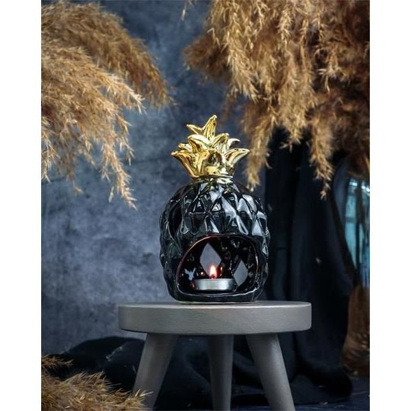 Подсвечник "Ананас", цвет черный, керамика d8.5xh14.7см, Cosy & Trendy, изображение 4