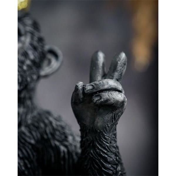 Статуэтка "Обезъяна с ананасом", полимер. Цвет черный/золотой, 7x6xh13см, Cosy & Trendy, изображение 10