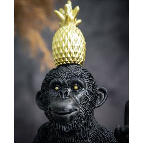 Статуэтка "Обезъяна с ананасом", полимер. Цвет черный/золотой, 7x6xh13см, Cosy & Trendy, изображение 8
