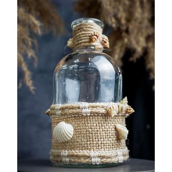 Ваза-бутылка с ракушками 8X8XH13CM, стекло, Cosy & Trendy, изображение 4