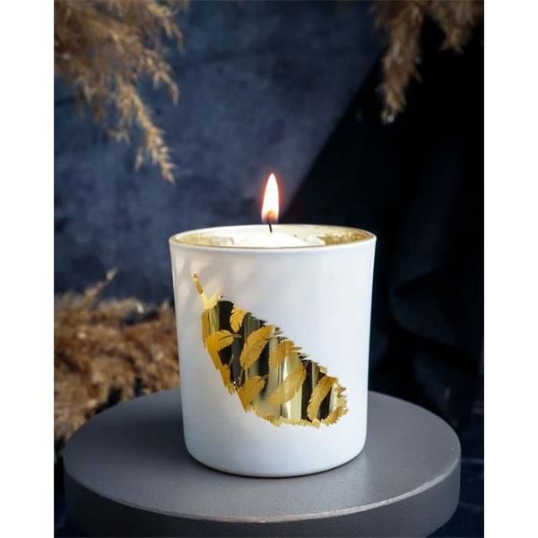 Подсвечник, декор "золотое перо" D7XH8CM, цвет белый, стекло , Cosy & Trendy, изображение 5
