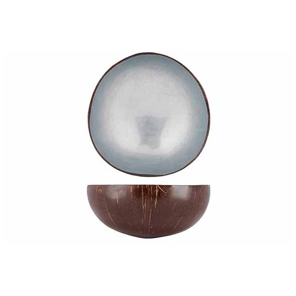 Чаша декоративная  METALLIC BLUE GREY LEAF D14CM, Cosy & Trendy