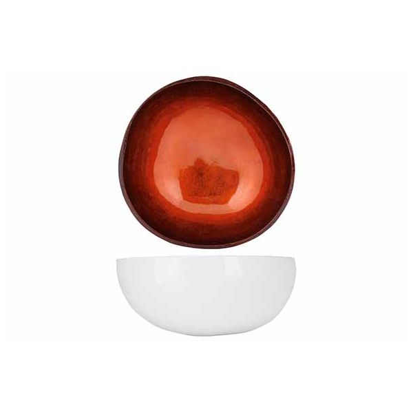 Чаша декоративная  METALLIC DARK BROWN LEAF D14CMWHITE OUTSIDE, Cosy & Trendy