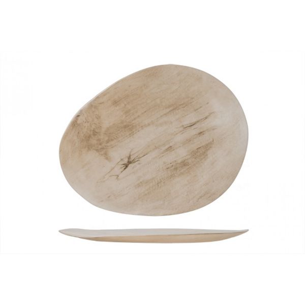 Тарелка овальная 37x29 см h 2 см, декор "светлое дерево", PALISSANDRO, Cosy & Trendy