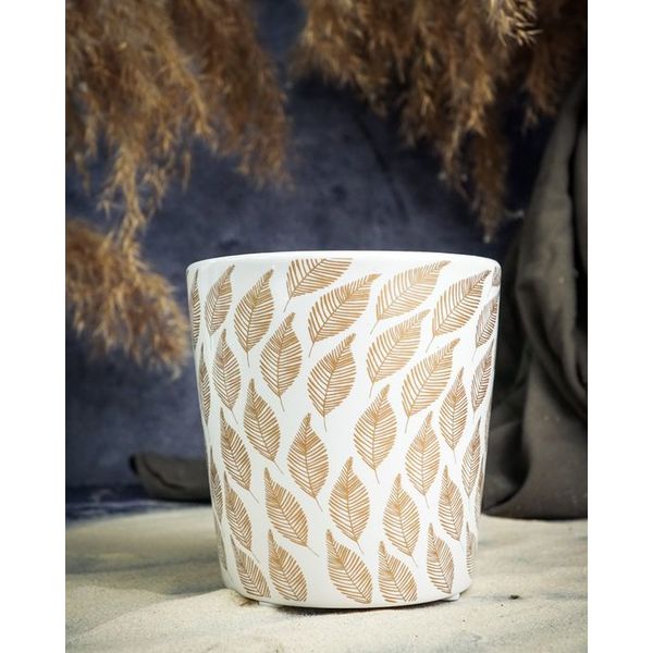 Кашпо, декор листья, керамика 11X11XH11см, Cosy & Trendy, изображение 2