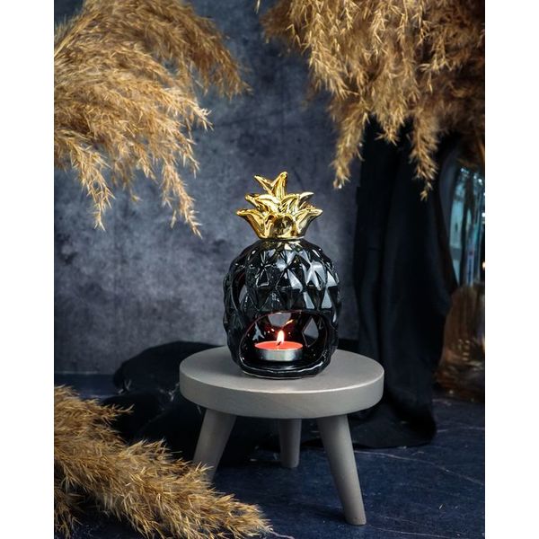 Подсвечник "Ананас", цвет черный, керамика d8.5xh14.7см, Cosy & Trendy, изображение 2